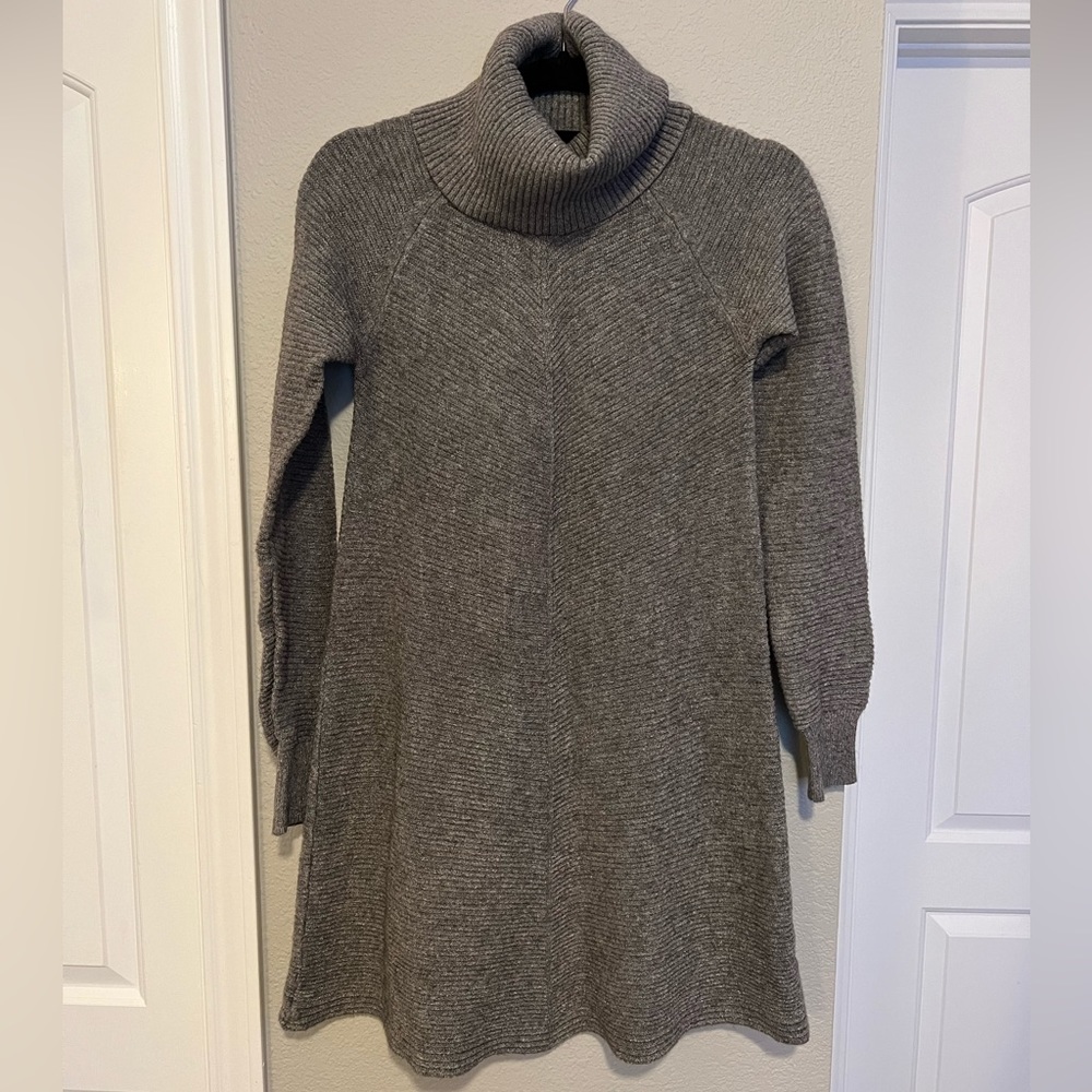 Gray Turtle Neck Sweater Dress